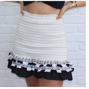 Free the Roses Gillian Skirt Smocked Fringe Sz M NWT Boho Festival